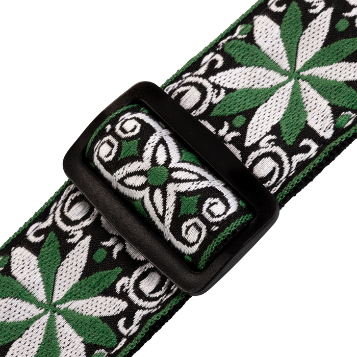 Levy's M8HT 2-inch Jacquard Weave Guitar Strap - Green and White Floral