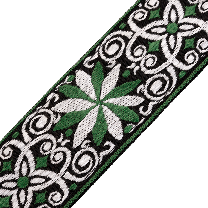 Levy's M8HT 2-inch Jacquard Weave Guitar Strap - Green and White Floral