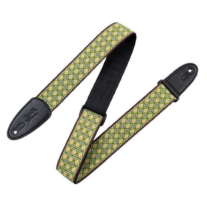 Levy's Hootenanny Guitar Strap - Green Mosaic