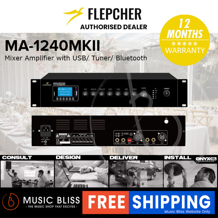 Flepcher MA-1240 MKII Mixer Amplifier with USB/ Tuner/ Bluetooth