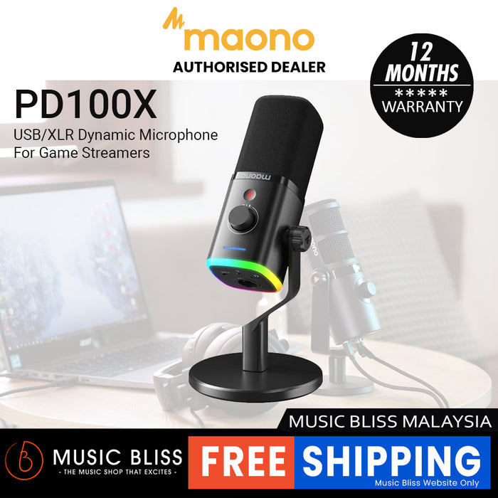 MAONO PD100X USB/XLR Dynamic Microphone for Game Streamer - Black