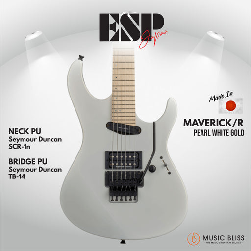 ESP Original MAVERICK/M - Pearl White Gold [MIJ - Made in Japan] - Music Bliss Malaysia