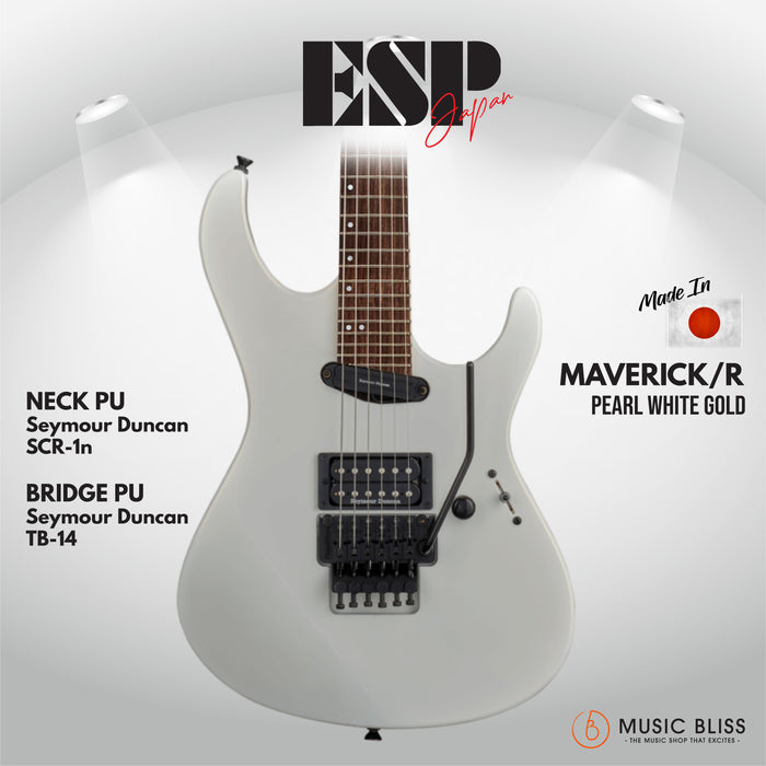 ESP Original MAVERICK/R - Pearl White Gold [MIJ - Made in Japan] - Music Bliss Malaysia