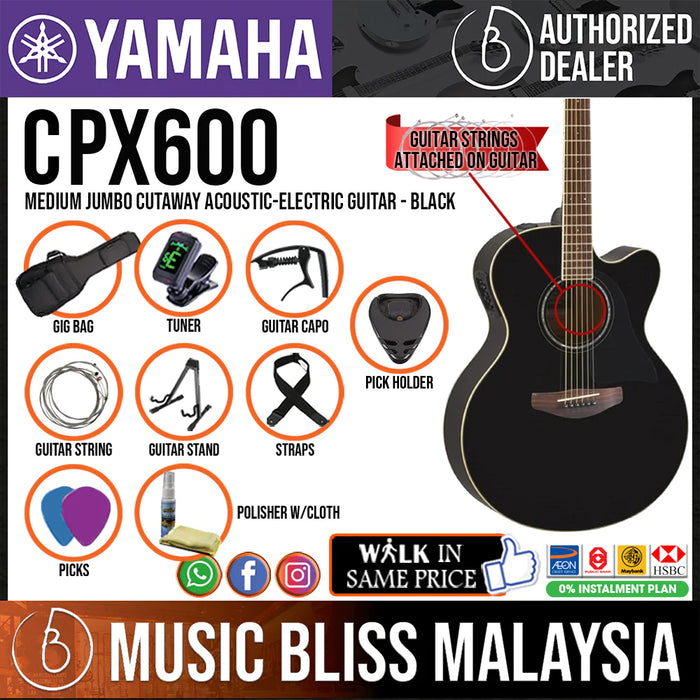 Yamaha CPX600 Medium Jumbo Cutaway Acoustic-Electric Guitar - Old Violin Sunburst