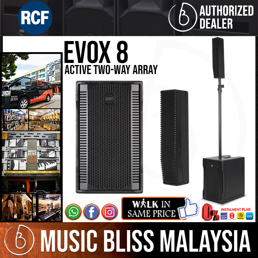 RCF EVOX Compact Active Two-Way PA Speaker With Bass System
