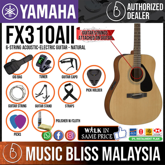 Yamaha FX310A II Acoustic-Electric Guitar with Pickup - Natural