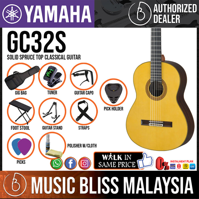 Yamaha GC32S Solid Spruce Top Classical Guitar