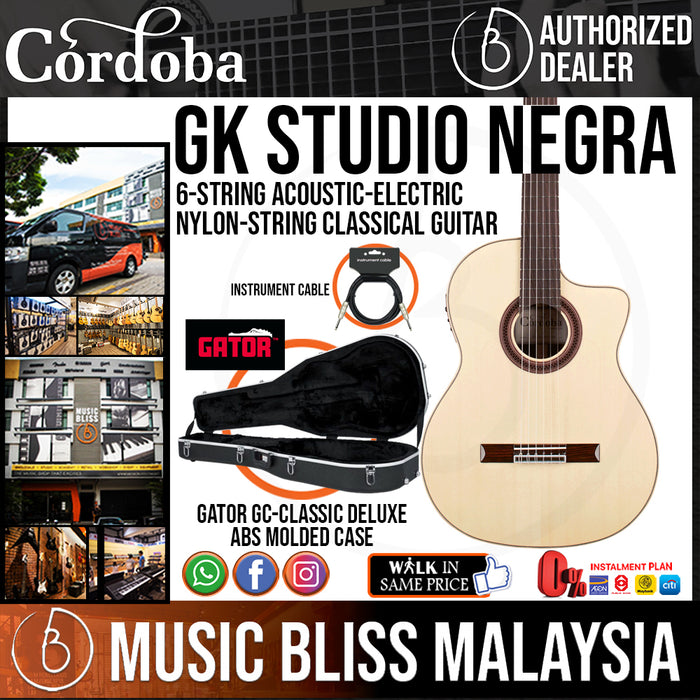 Cordoba GK Studio Negra - Solid European Spruce Top, Rosewood Back & Sides with Pickup