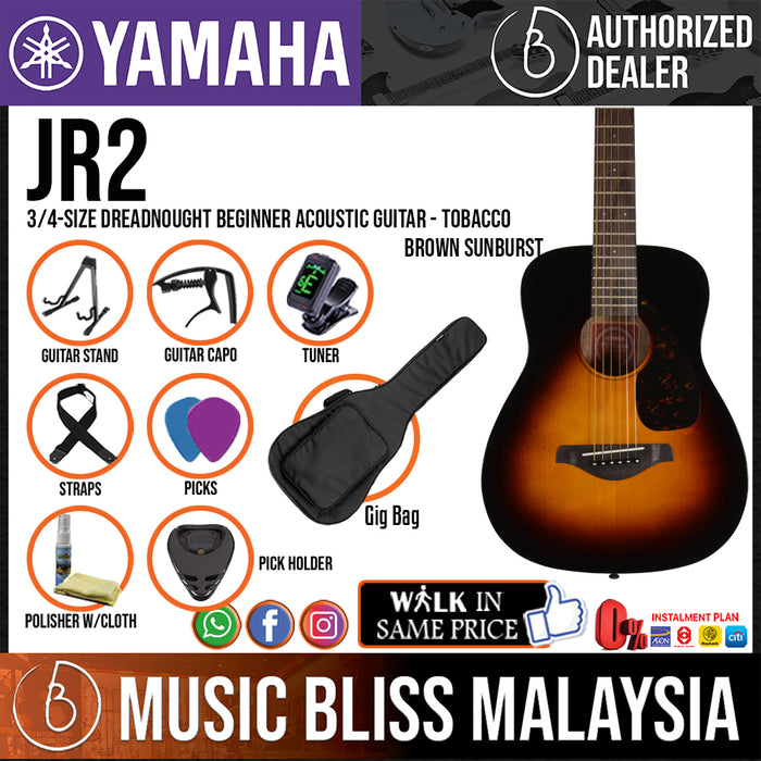 Yamaha JR2 3/4-size Dreadnought Beginner Acoustic Guitar for 8-12 years old