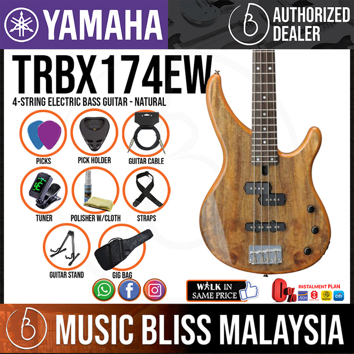 Yamaha TRBX174EW 4-string Electric Bass Guitar - Natural