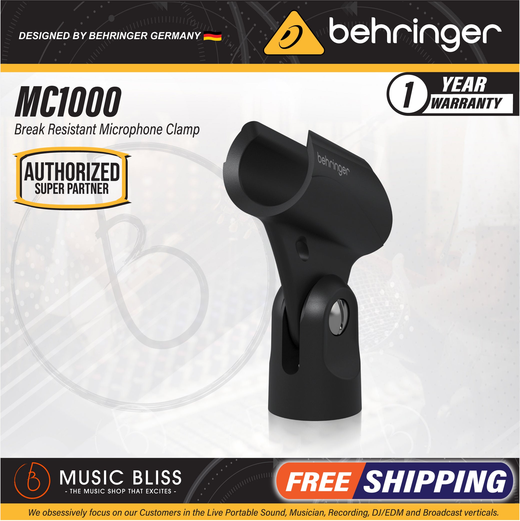 Behringer MC1000 Break-resistant Microphone Clip | Music Bliss Malaysia