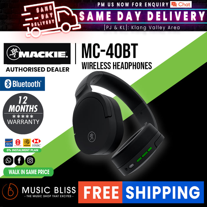 Mackie MC-40BT Wireless Headphones with Bluetooth - Music Bliss Malaysia
