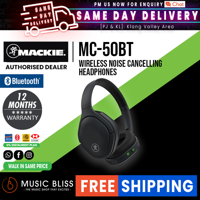 Mackie MC-50BT Wireless Noise-canceling Headphones with Bluetooth - Music Bliss Malaysia
