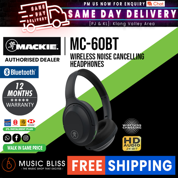 Mackie MC-60BT Wireless Noise-canceling Headphones with Bluetooth - Music Bliss Malaysia