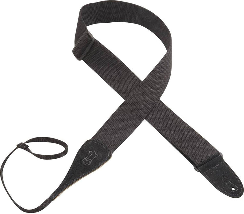 Levy's MC8A Cotton Acoustic Strap with Neck Loop - Black