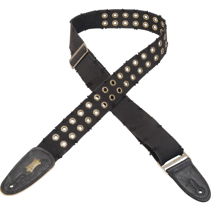 Levy's MC8TWEY Worn Torn Cotton Guitar Strap - Black - Music Bliss Malaysia
