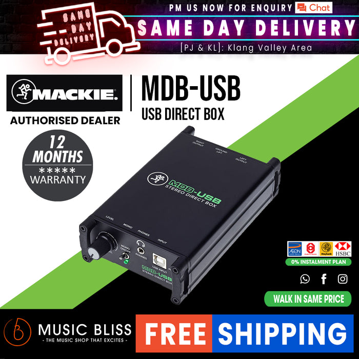 Mackie MDB-USB Stereo USB Direct Box | Music Bliss Malaysia
