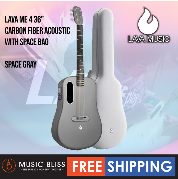 Lava ME 4 36″ Carbon Fiber Acoustic-Electric Guitar with Space Bag - Space Gray - Music Bliss Malaysia