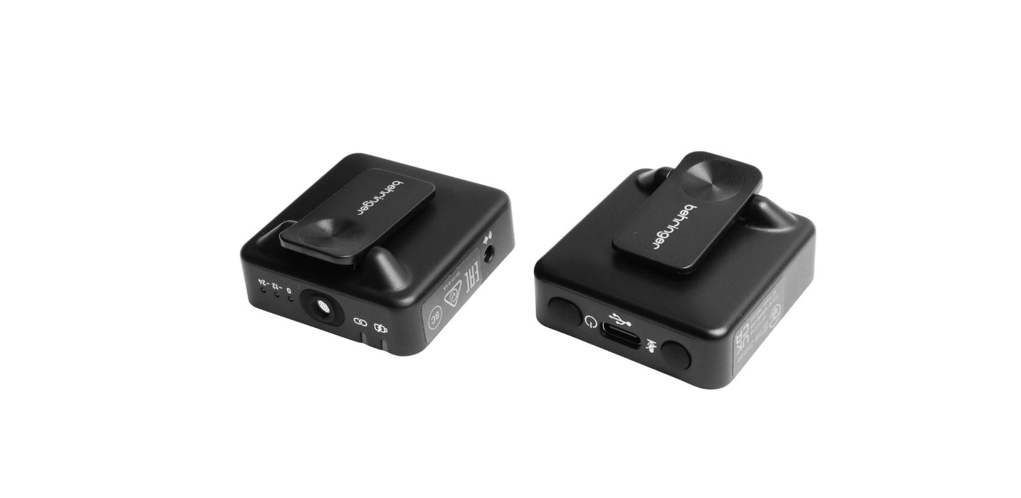 Behringer ME CAM WIRELESS Digital Wireless Clip-On Microphone System with Auxiliary Microphone on Receiver