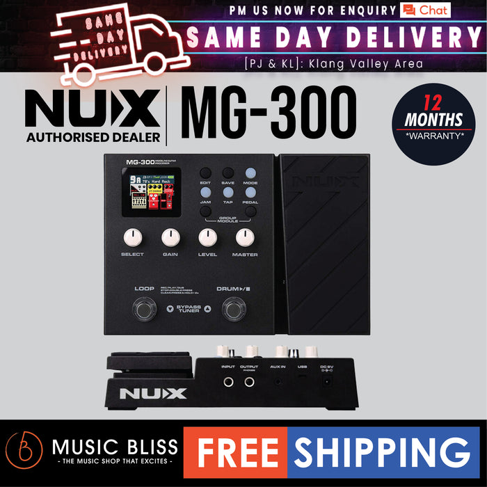 NUX MG300 Guitar Modelling Processor Multi Effects Pedal - Music Bliss Malaysia