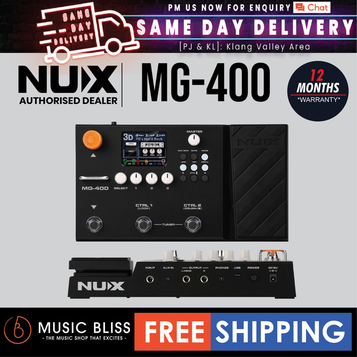 NUX MG400 Modeling Guitar & Bass Processor - Music Bliss Malaysia