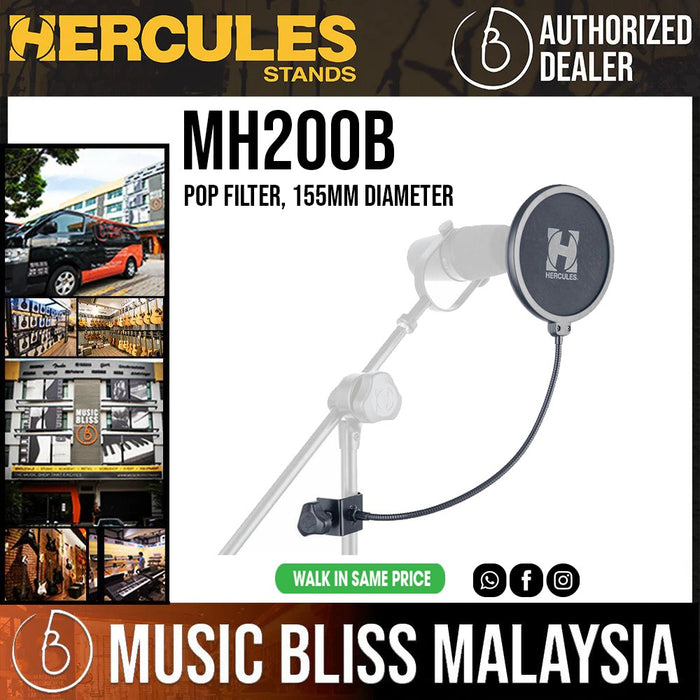 Hercules MH200B Pop Filter, 155mm Diameter - Music Bliss Malaysia