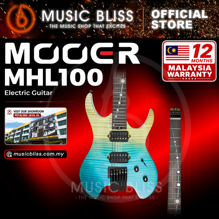 Mooer MHL100 Headless Electric Guitar - Blue Burst