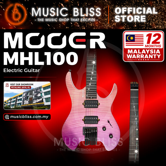 Mooer MHL100 Headless Electric Guitar - Purple Burst