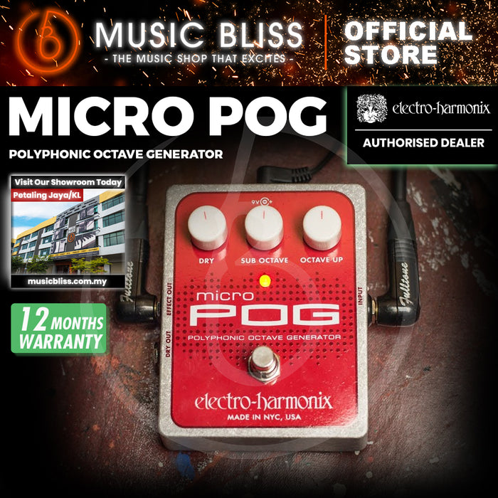 Electro Harmonix Micro POG Polyphonic Octave Generator Effects Pedal