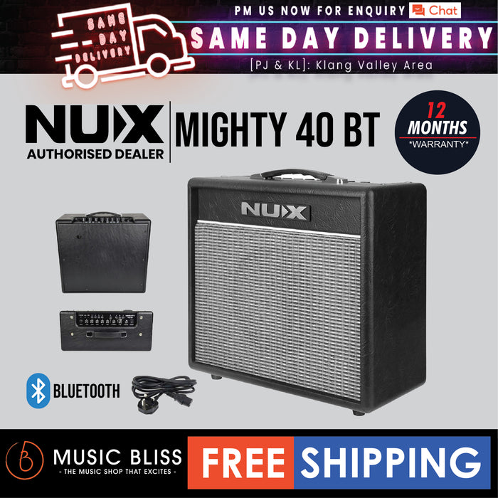 NUX Mighty 40 BT 40-watt Modeling Amplifier - Music Bliss Malaysia