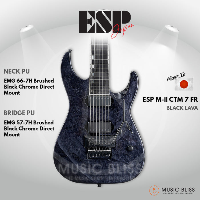 ESP Original M-II CTM 7 FR 7-String - Liquid Metal Black Lava [MIJ - Made In Japan]