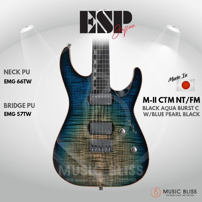 ESP Original M-II CTM FM/NT - Black Aqua Burst/C [MIJ - Made in Japan]