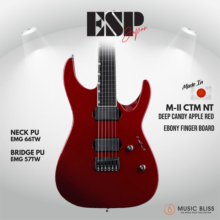 ESP Original M-II CTM FR Ebony FB - Deep Candy Apple Red [MIJ - Made in Japan] - Music Bliss Malaysia
