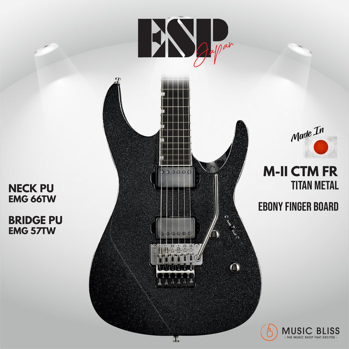 ESP Original M-II CTM FR Ebony FB - Titan Metal [MIJ - Made in Japan] - Music Bliss Malaysia