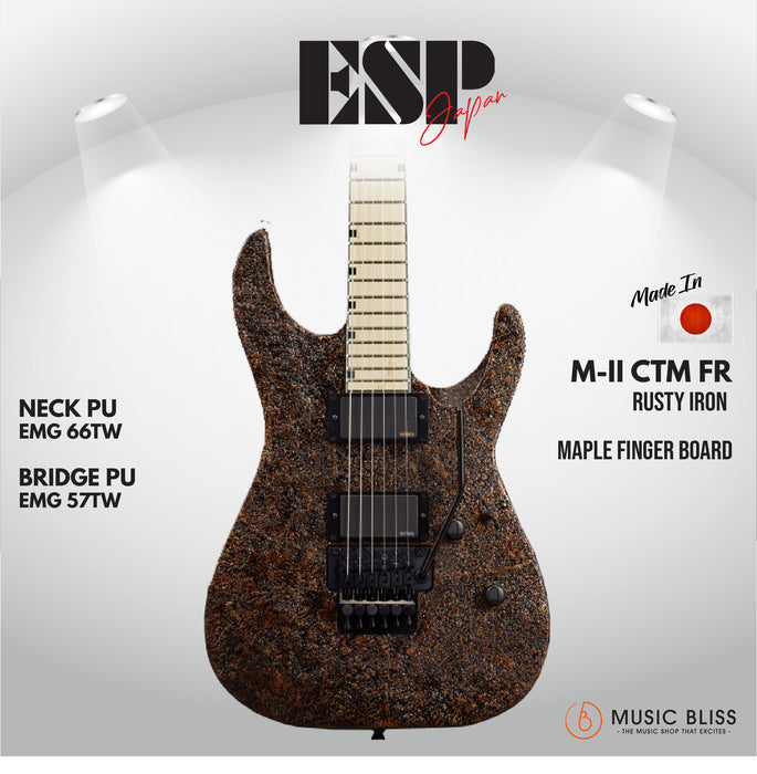 ESP Original M-II CTM FR Maple FB - Rusty Iron [MIJ - Made in Japan] - Music Bliss Malaysia