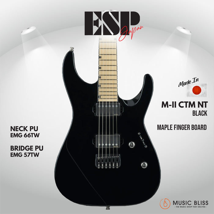 ESP Original M-II CTM NT Maple FB - Black [MIJ - Made in Japan] - Music Bliss Malaysia