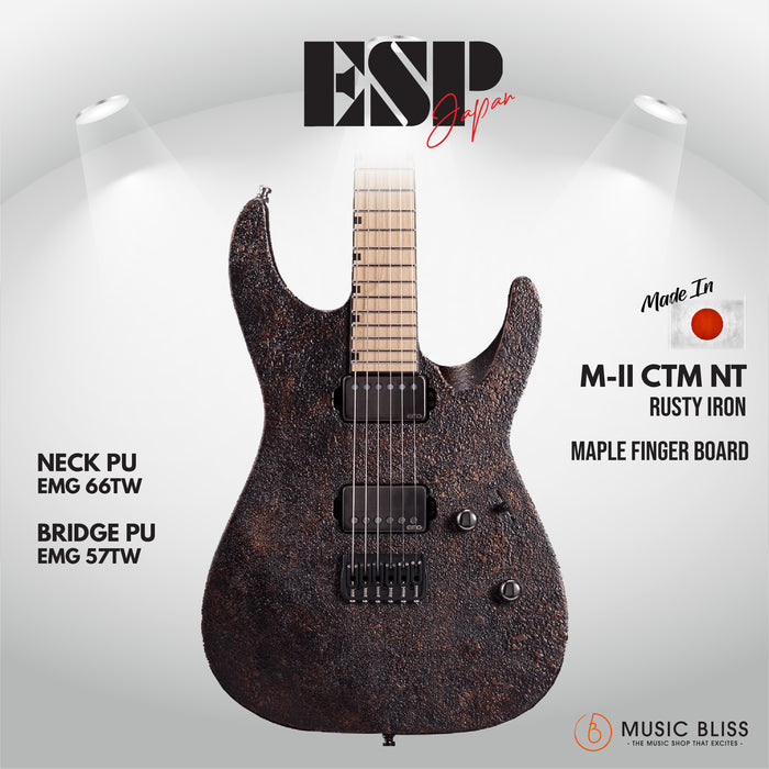 ESP Original M-II CTM NT Maple FB - Rusty Iron [MIJ - Made in Japan] - Music Bliss Malaysia