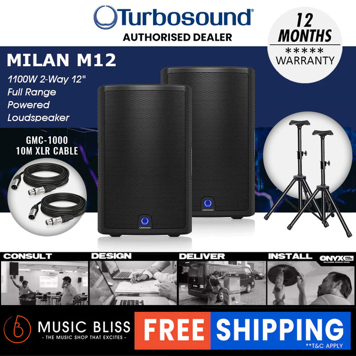 Turbosound Milan M12 1100W 12" Powered Loudspeaker