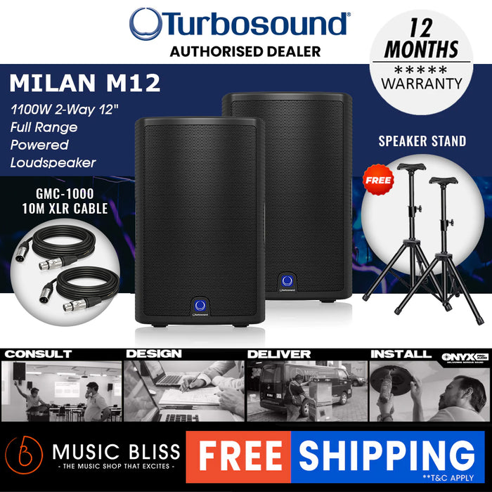 Turbosound Milan M12 1100W 12" Powered Loudspeaker