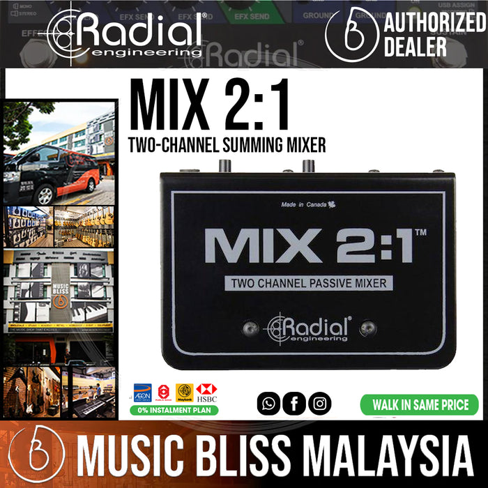 Radial Engineering Mix 2:1 Two-Channel Summing Mixer - Music Bliss Malaysia