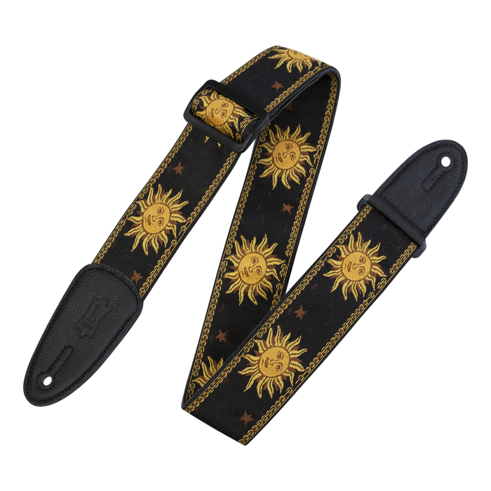 Levy's MPJG '60s Sun Polyester Guitar Strap - Black/Yellow