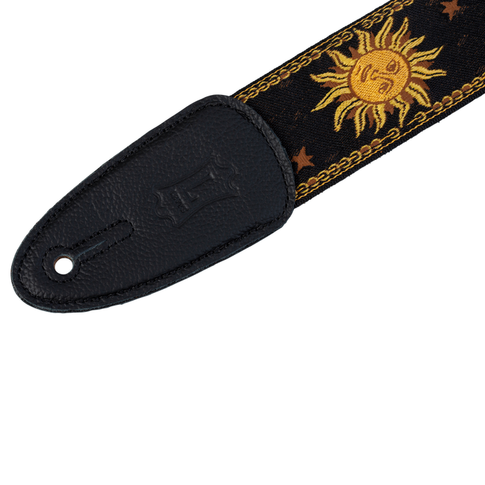 Levy's MPJG '60s Sun Polyester Guitar Strap - Black/Yellow