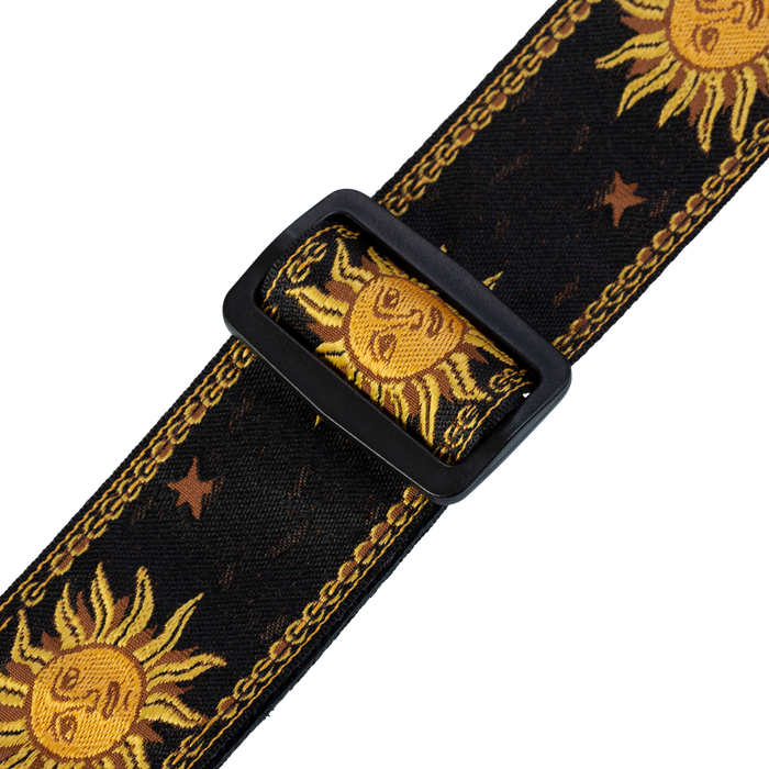 Levy's MPJG '60s Sun Polyester Guitar Strap - Black/Yellow