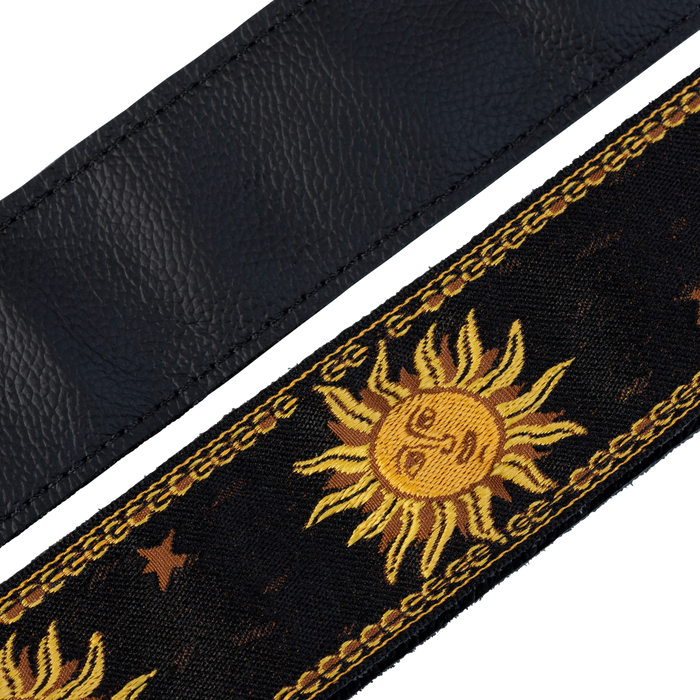 Levy's MPJG '60s Sun Polyester Guitar Strap - Black/Yellow