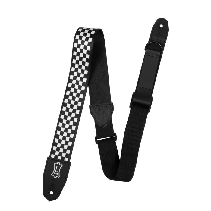 Levy's MPRH-28 Right Height Polyester Guitar Strap - Checkered Motif