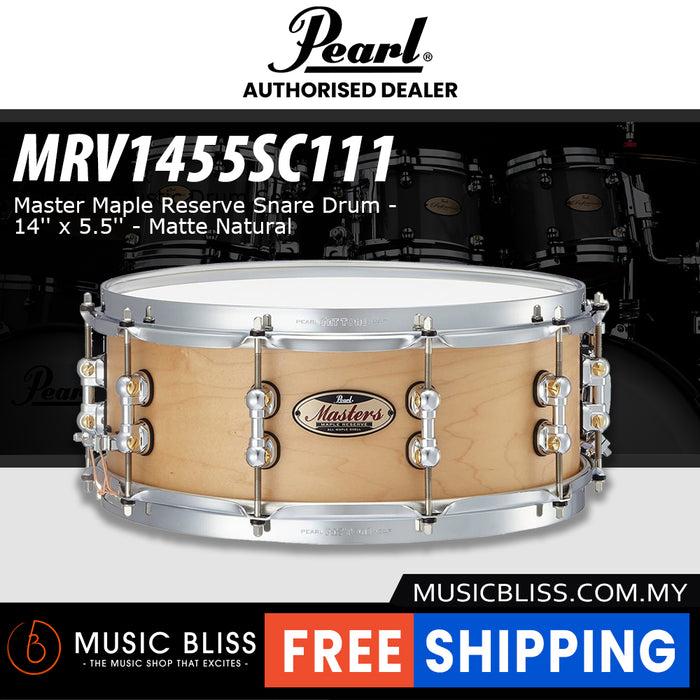 Pearl Master Maple Reserve Snare Drum - 14'' x 5.5'' - Matte Natural