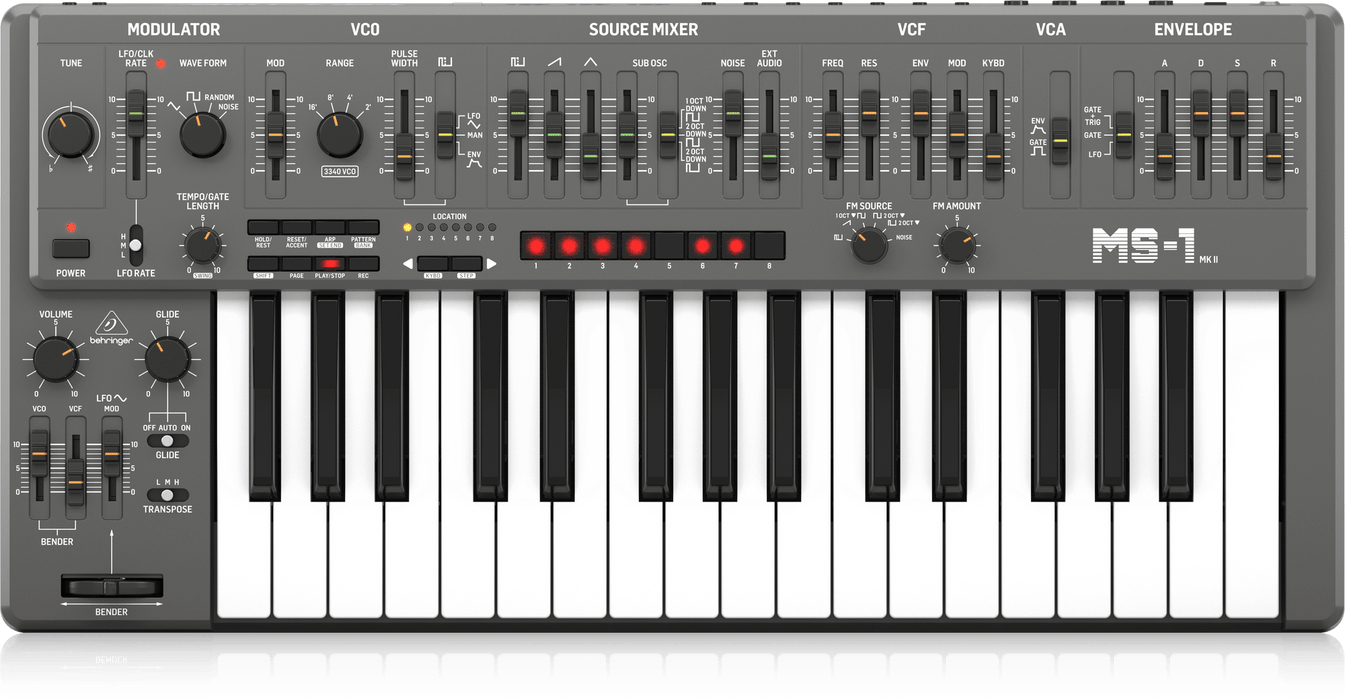 Behringer MS-1 MK II-GY 32-key Monophonic Analog Synthesizer - Gray
