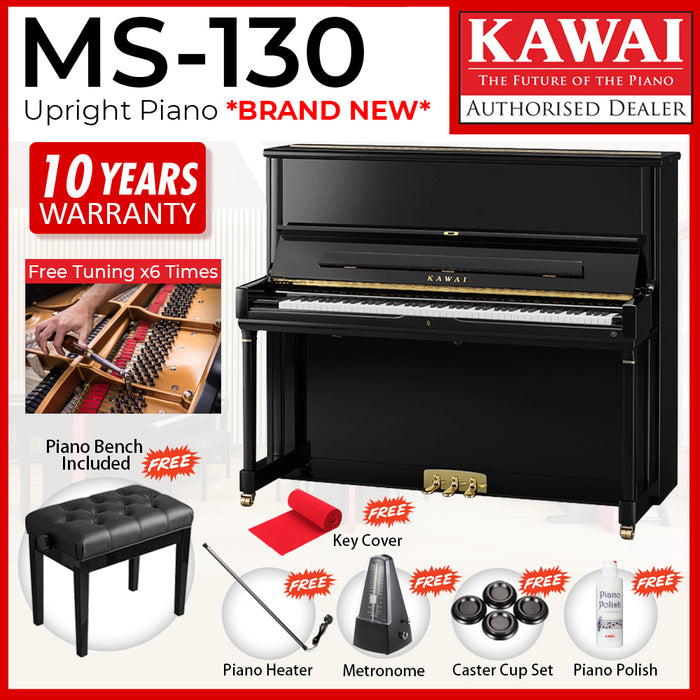 Kawai Master Series MS130 Upright Piano - Black Polish