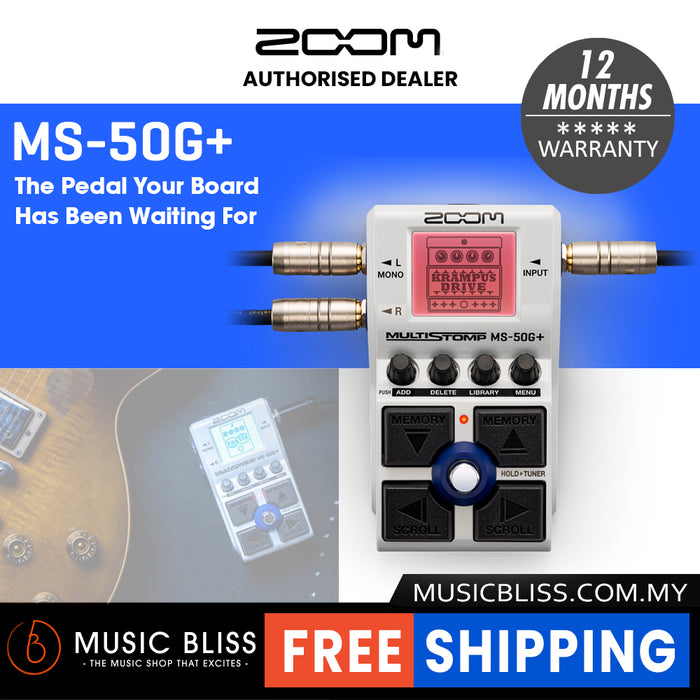 Zoom MS-50G+ MultiStomp Multi-effects Pedal - Music Bliss Malaysia