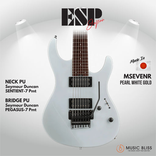 ESP Original M-SEVEN/R - Pearl White Gold [MIJ - Made in Japan] - Music Bliss Malaysia